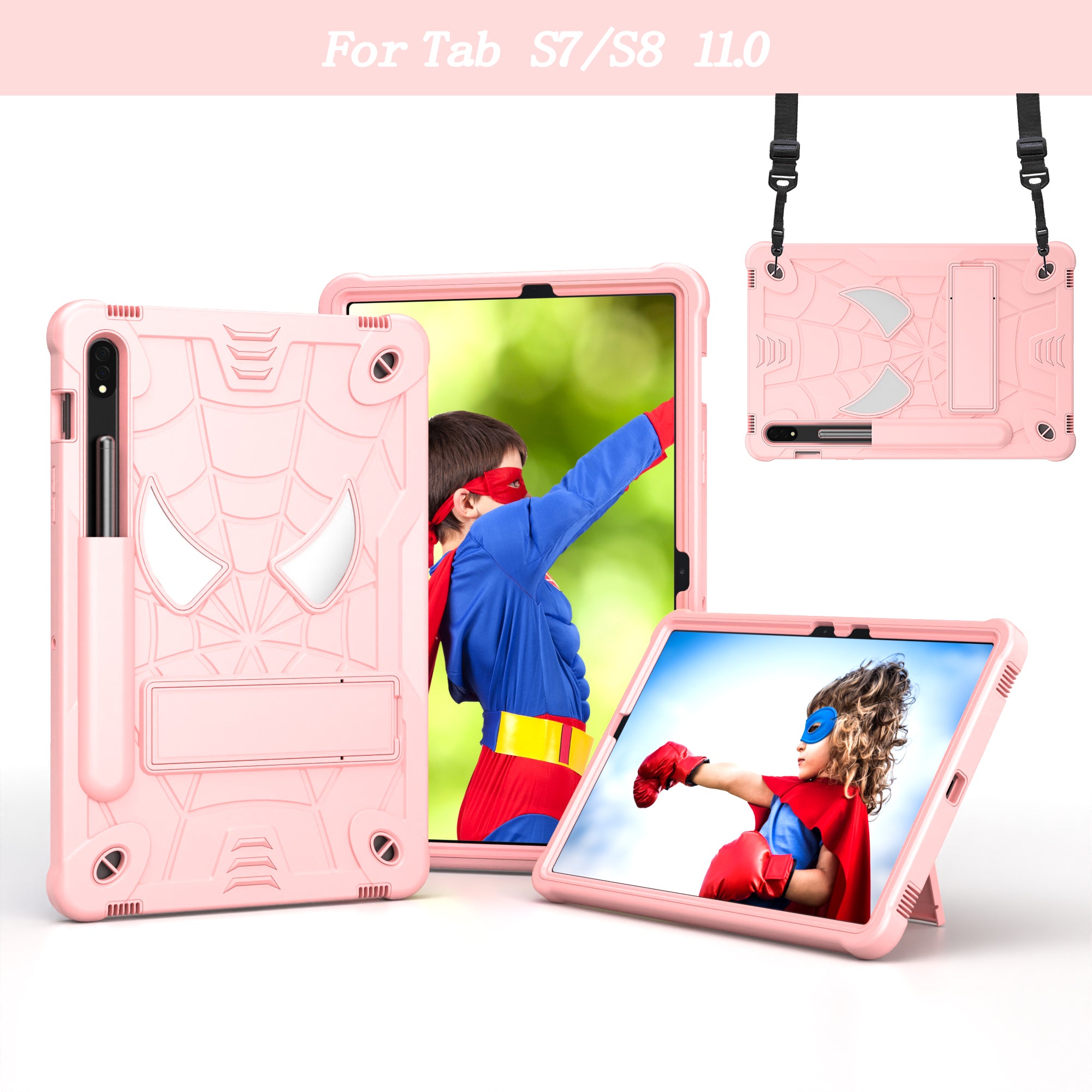 For Samsung Galaxy Tab S7 (T870 / 875) / Tab S8 Tablet Case Spider Style PC Silicone Kickstand Protective Cover For Samsung Galaxy Tab S7 (T870 / 875) / Tab S8 Tablet Case Spider Style PC Silicone Kickstand Protective Cover